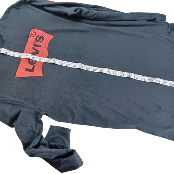 Levis Black Long Sleeve Puff Print Graphic T-Shirt Size M Y2K Revival Streetwear - Picture 8 of 8